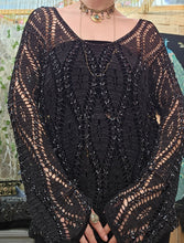 Load image into Gallery viewer, Y2K Beaded Crochet Sweater