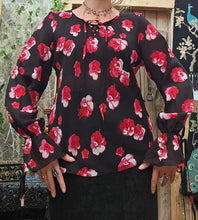 Load image into Gallery viewer, Y2K Rose Whimsigoth Blouse