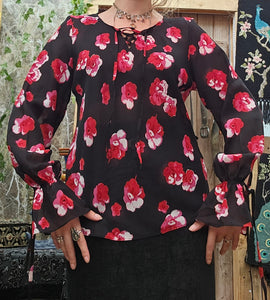 Y2K Rose Whimsigoth Blouse
