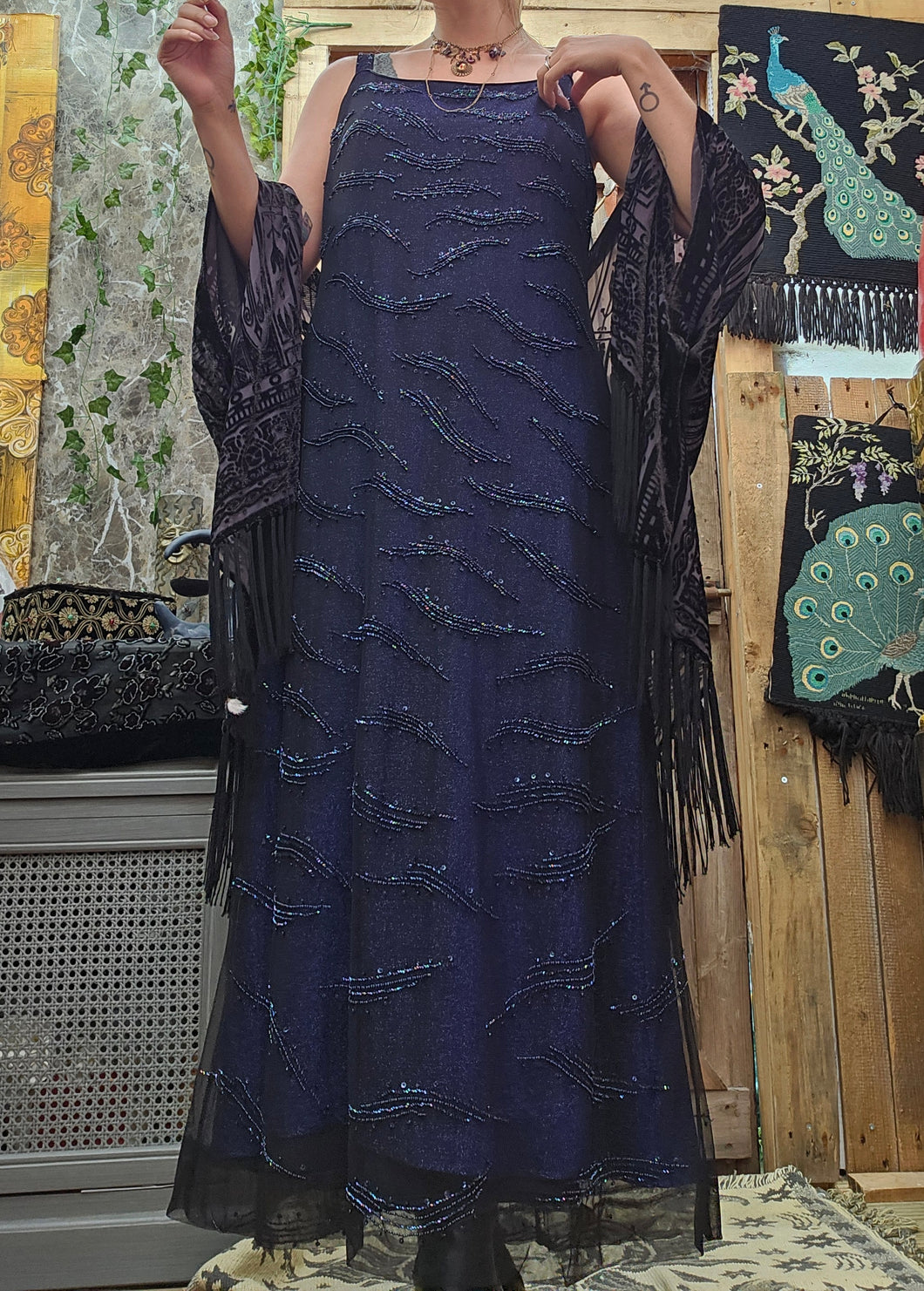 90s Beaded Whimsigoth Dress