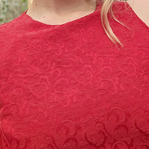 90s Red Pinafore Dress