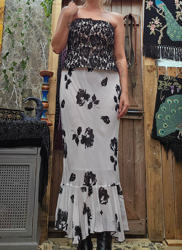 Y2K Monochrome Mermaid Skirt