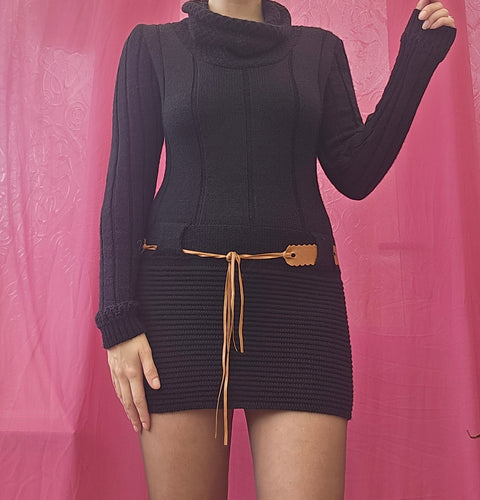 Y2K Cowl Neck Sweater/ Mini Dress