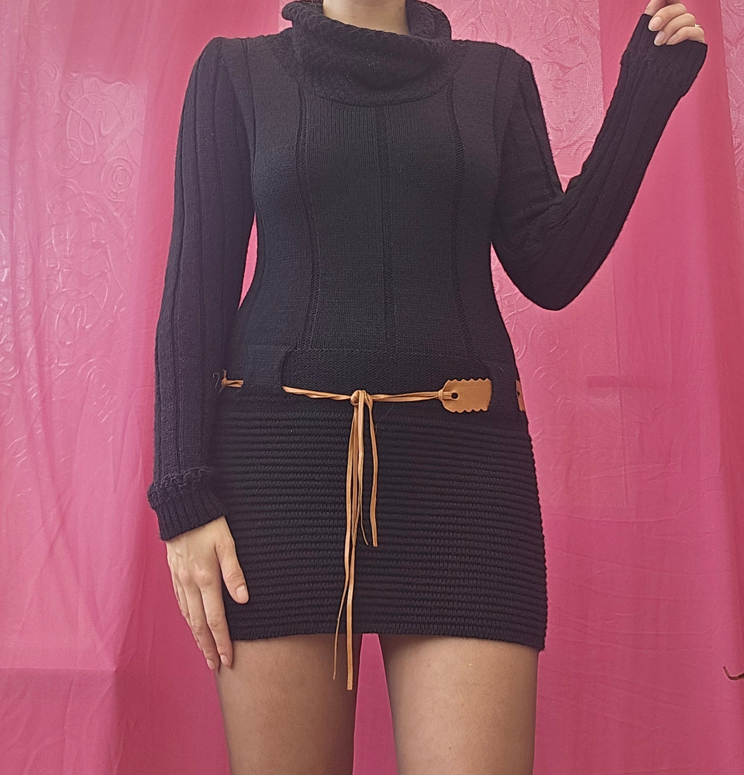 Y2K Cowl Neck Sweater/ Mini Dress