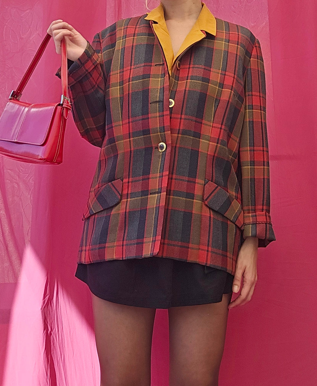 90s Tartan Blazer