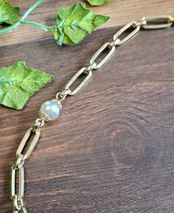 Gold Pearl Chain Belt