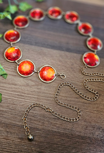 Vintage Chunky Jewel Chain Belt