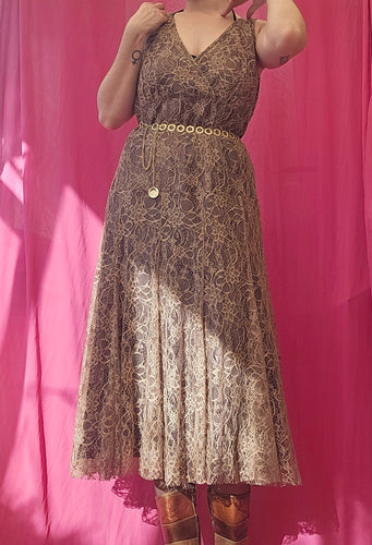 Y2K Lace Midi Dress