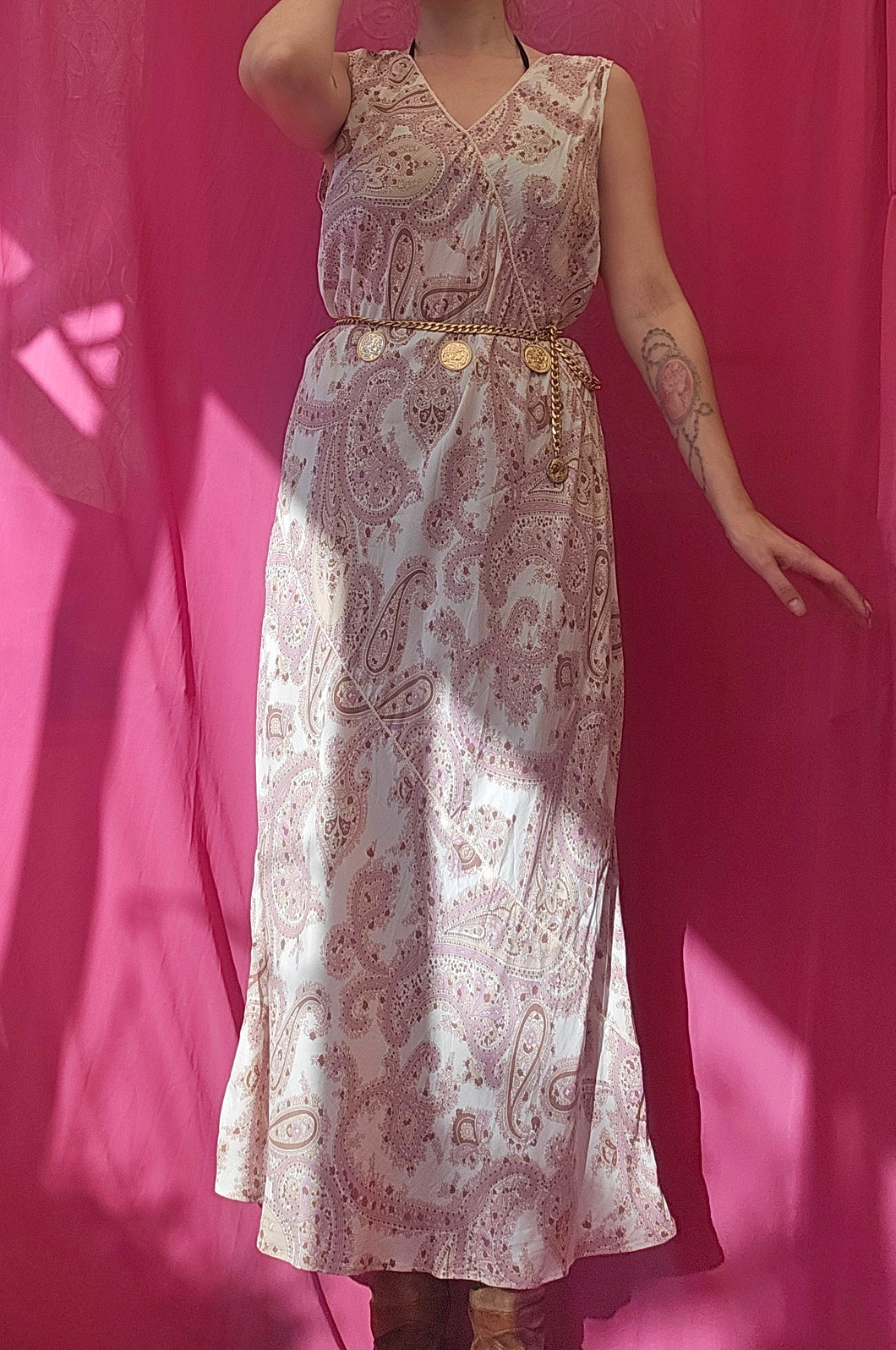 Y2K Long Paisley Dress