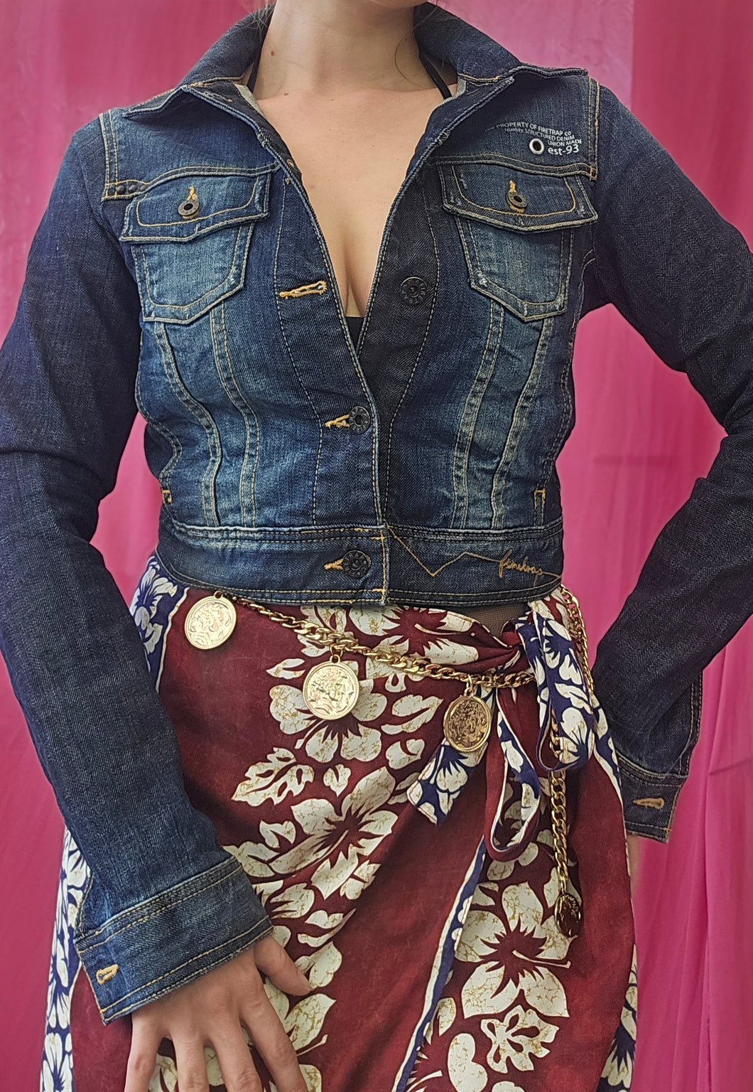 Y2K Branded Denim Bolero