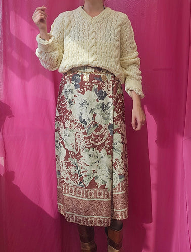 90s Autumnal Midi Skirt