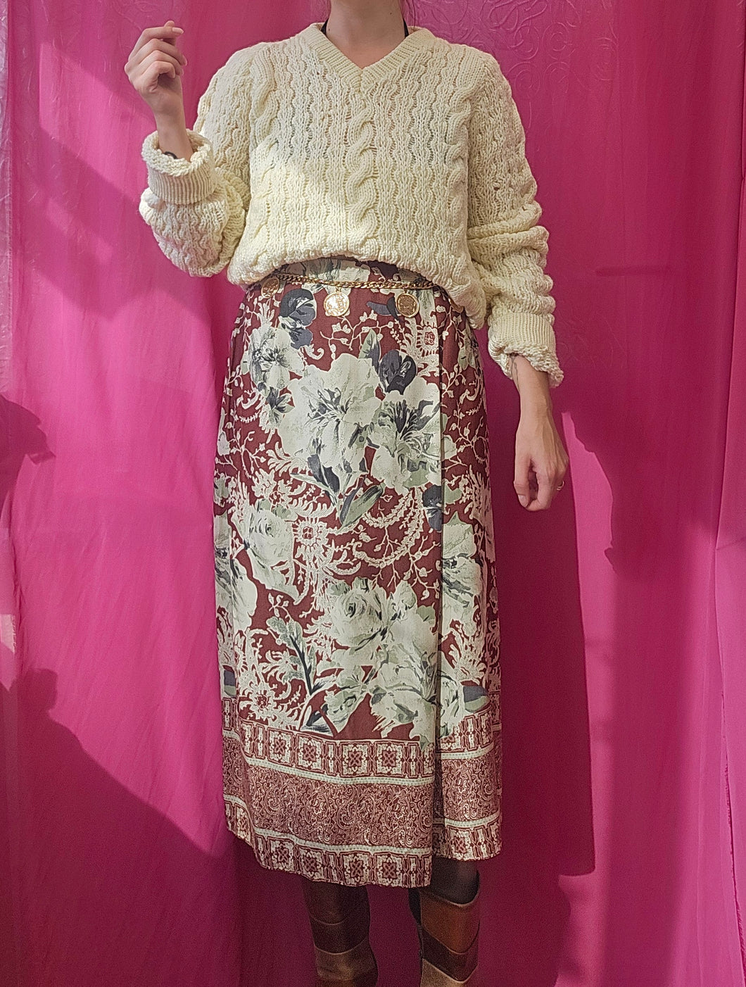 90s Autumnal Midi Skirt