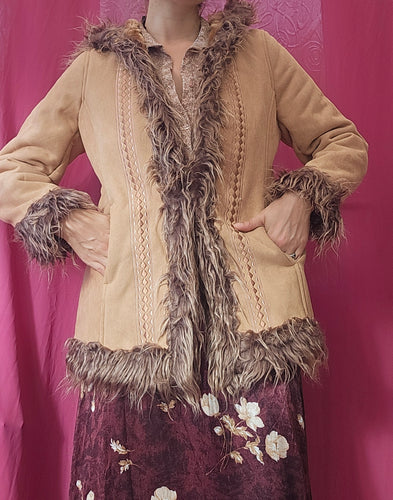 Y2K Hooded Afghan Jacket