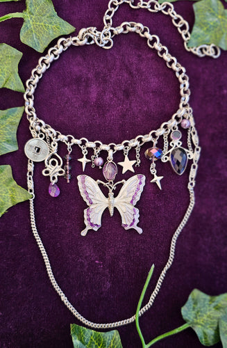 'Purple Butterfly' Treasure Charm Choker