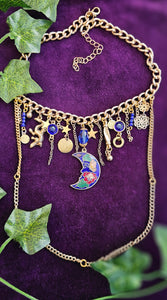 'Blue Moon' Treasure Charm Choker