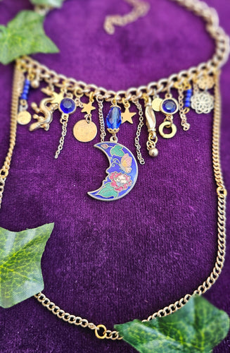 'Blue Moon' Treasure Charm Choker