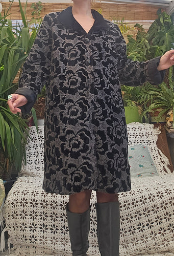 Vintage Velvet Detailed Coat