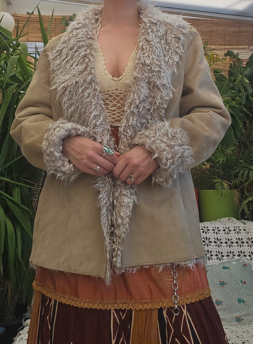 Y2K Faux Fur Afghan Jacket