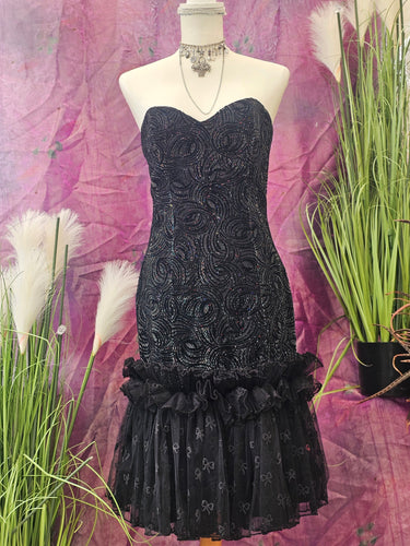 80s Boned Gothic Dress