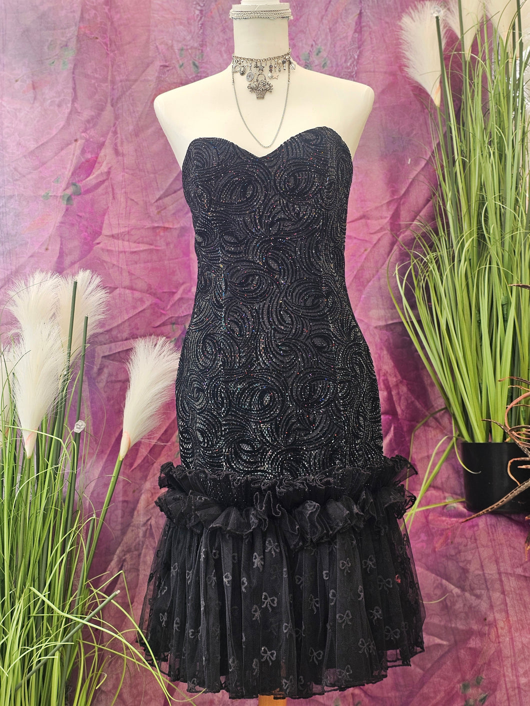 80s Boned Gothic Dress