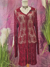 Load image into Gallery viewer, 90s Long Line Crochet Cardigan