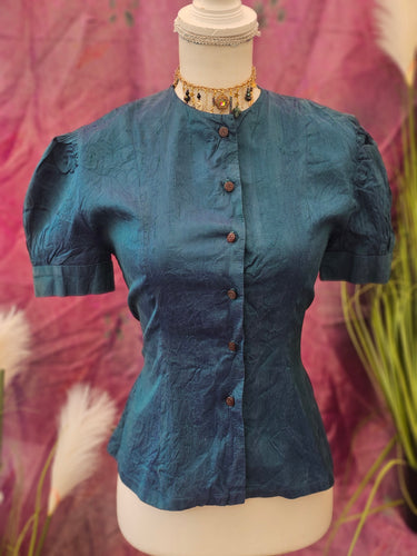 True 1940s Taffeta Blouse