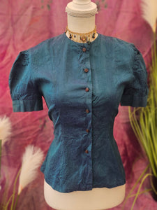 True 1940s Taffeta Blouse