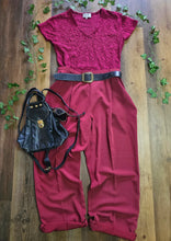 Load image into Gallery viewer, 90s Burgundy Pleated Trousers