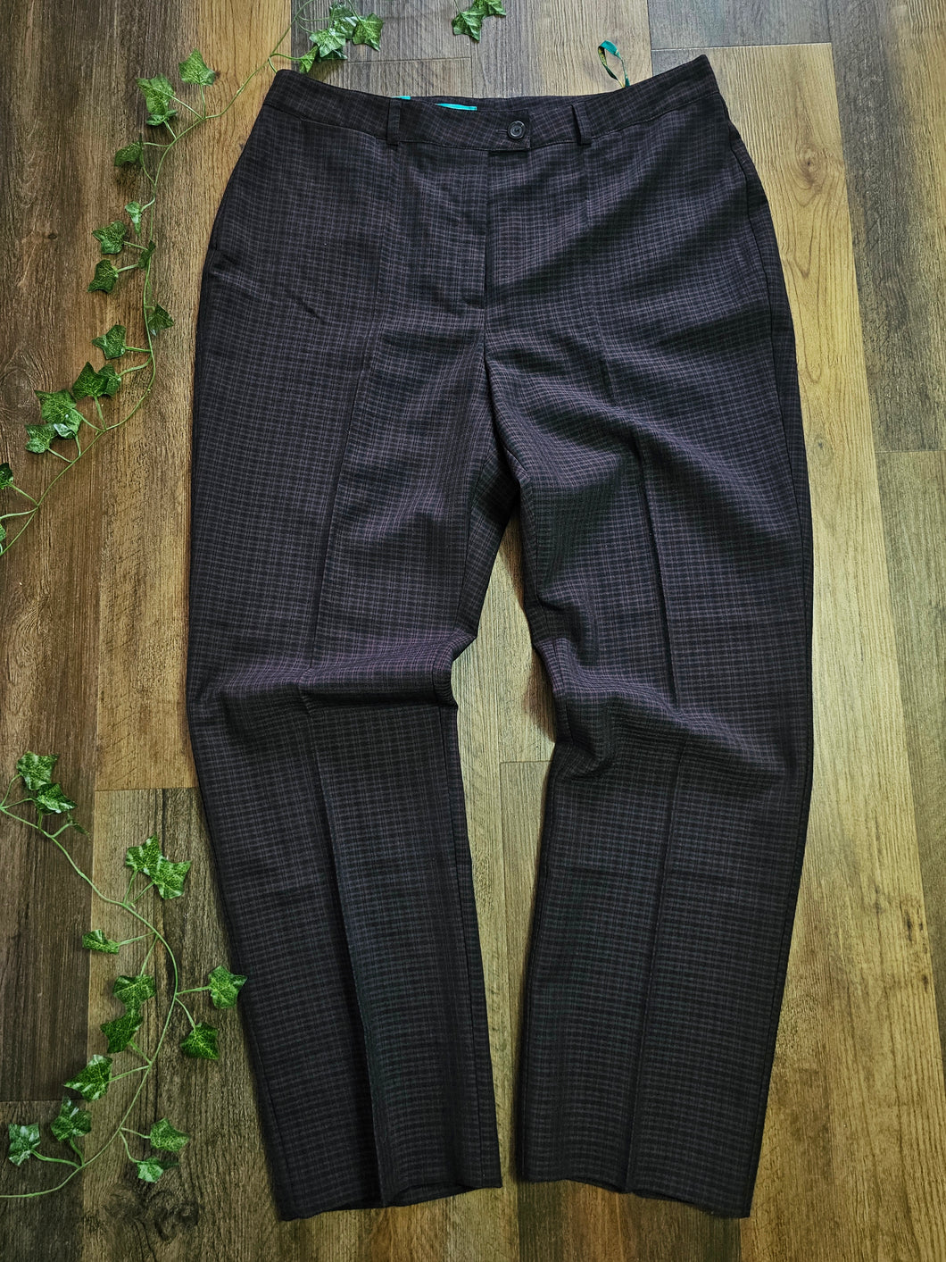 90s High Waisted Plaid Trousers