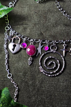 Load image into Gallery viewer, &#39;Magenta Magic&#39; Treasure Charm Choker