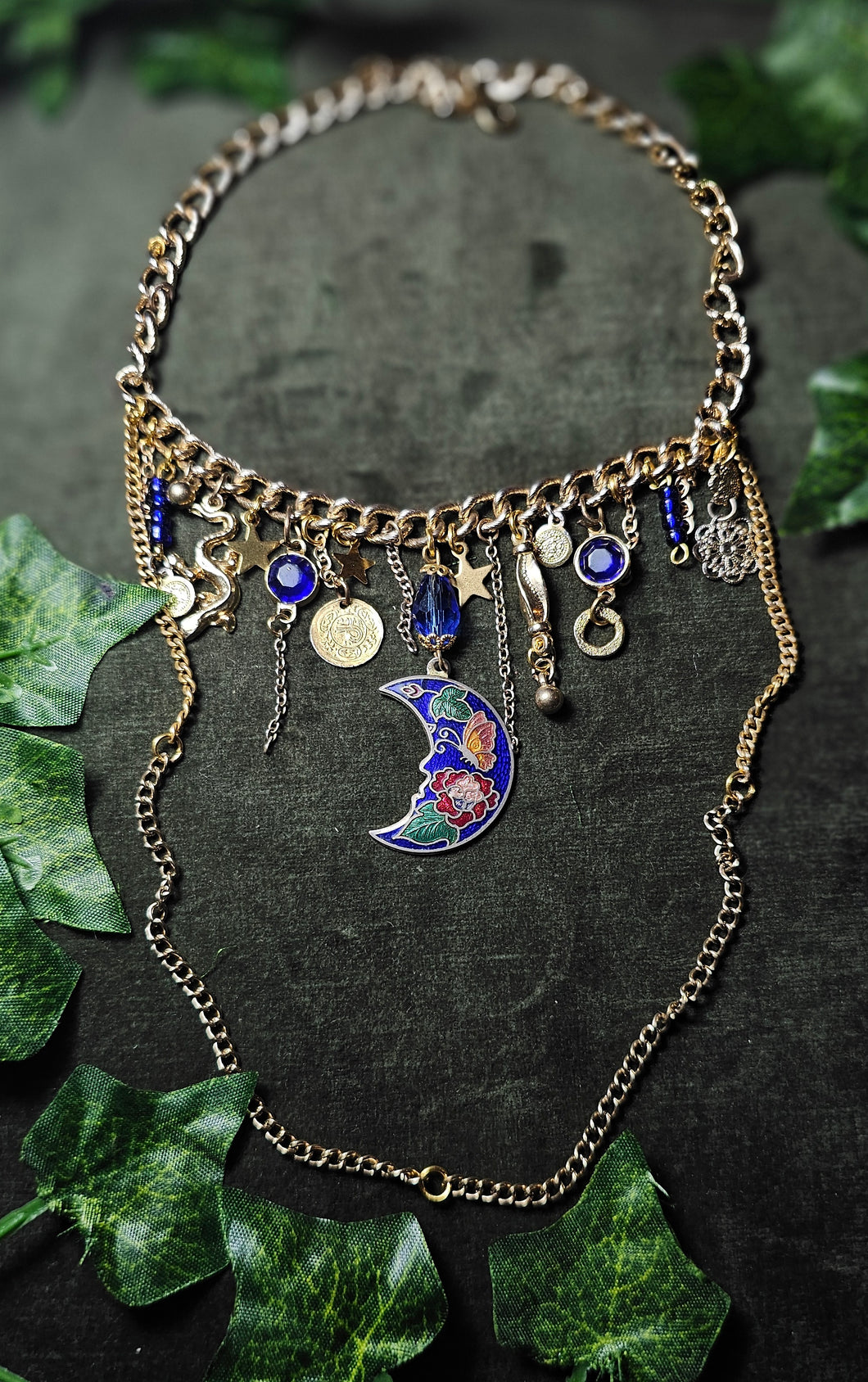 'Blue Moon' Treasure Charm Choker