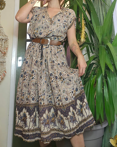 Vintage Autumnal Viscose Dress