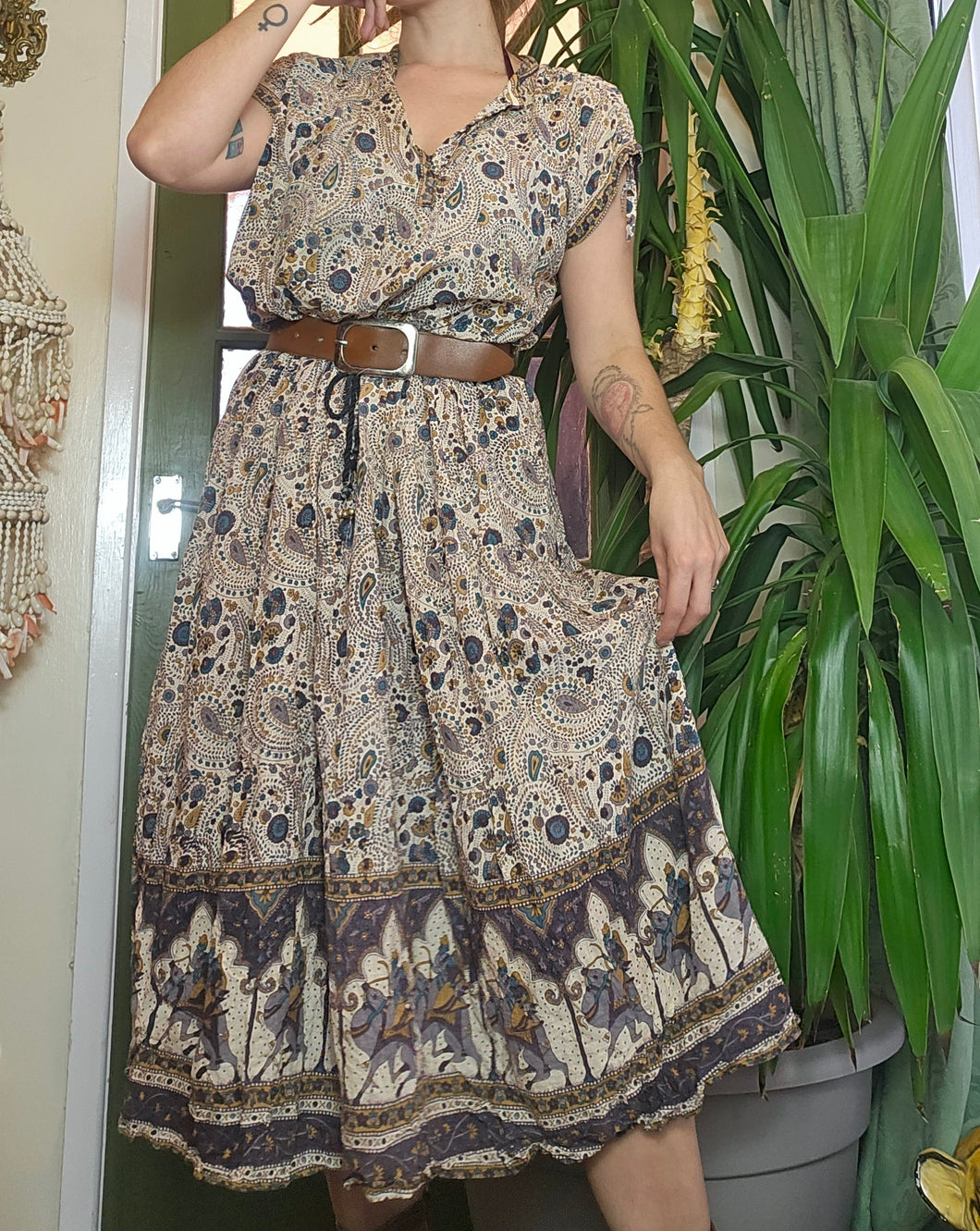 Vintage Autumnal Viscose Dress