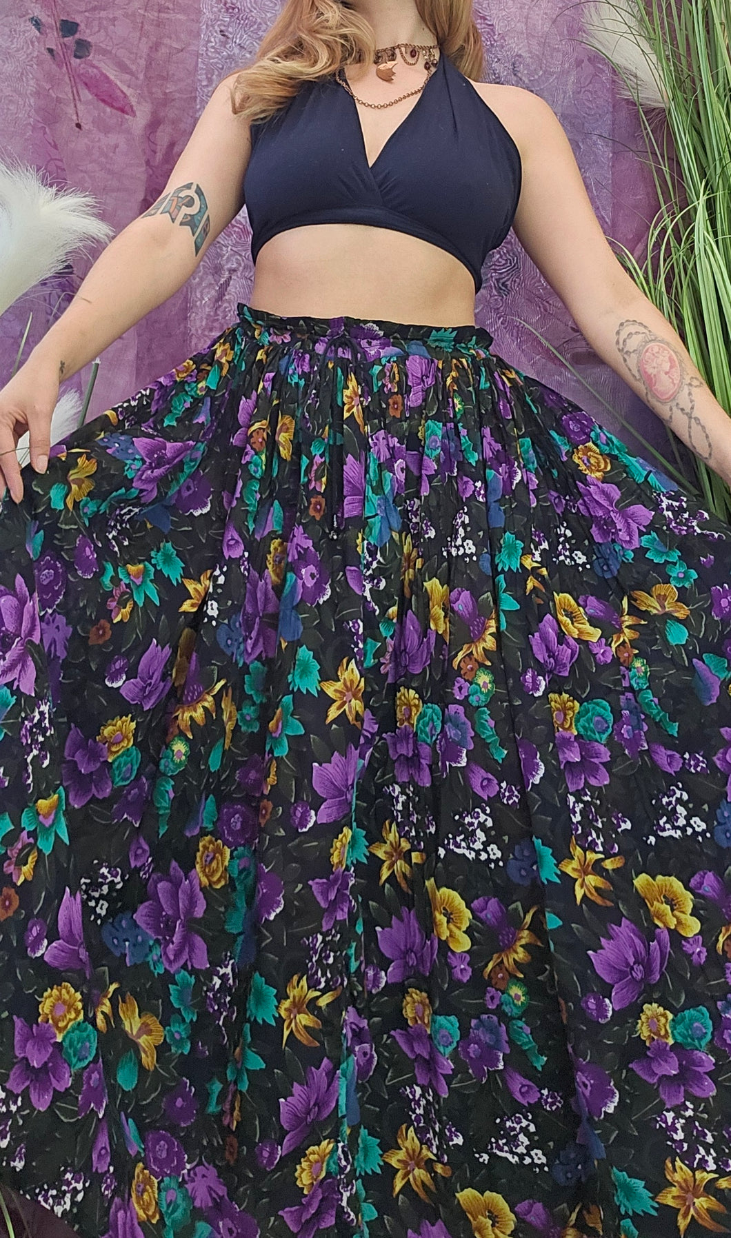 Y2K Viscose Maxi Skirt