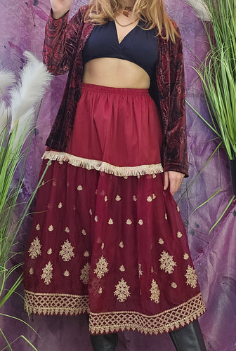 Y2K Burgundy Skirt