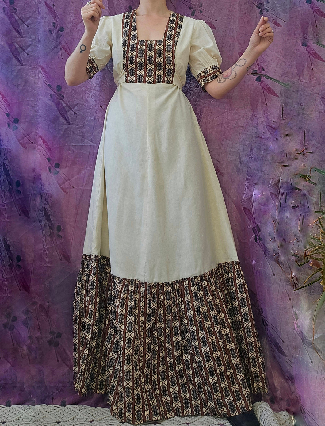 1970s Autumnal Prairie Dress