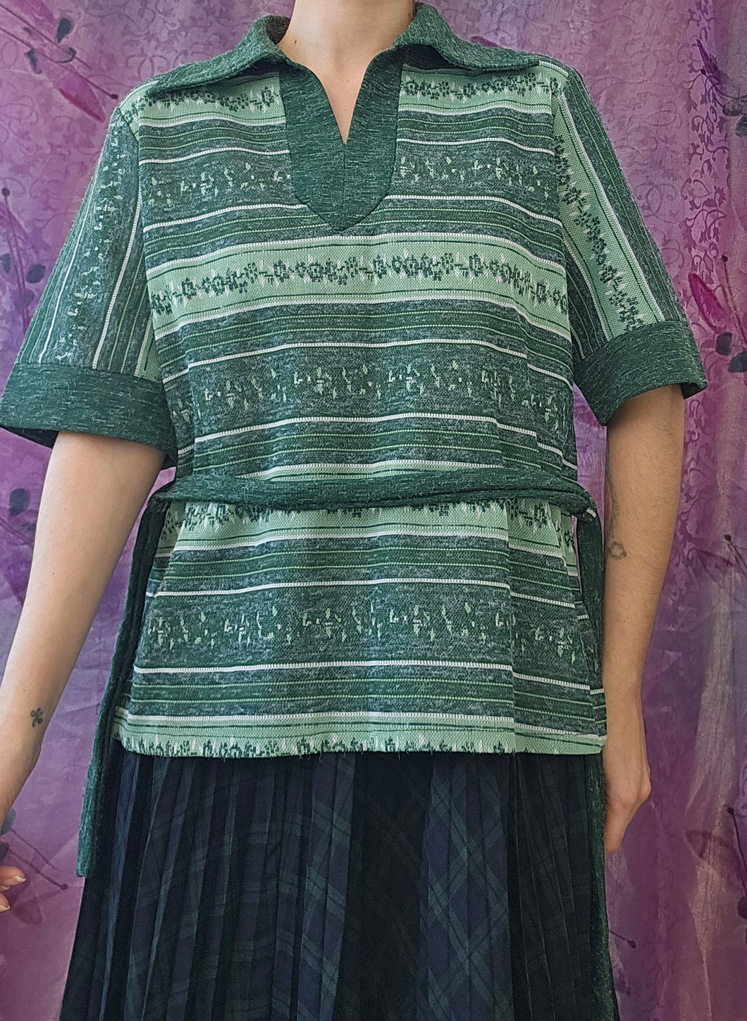 70s Belted Autumnal Top