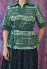 Load image into Gallery viewer, 70s Belted Autumnal Top