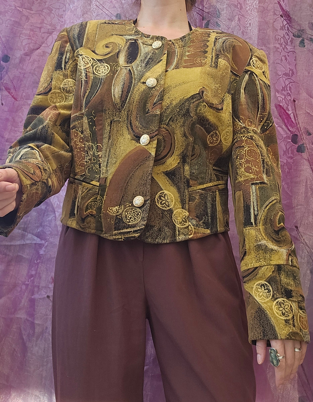 80s Velvet Whimsical Jacket