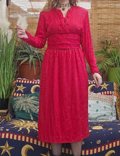 Load image into Gallery viewer, 80s Silk Peplum Dress