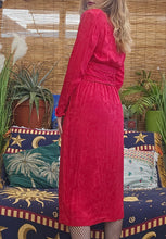 Load image into Gallery viewer, 80s Silk Peplum Dress