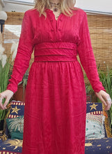 Load image into Gallery viewer, 80s Silk Peplum Dress