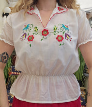 Load image into Gallery viewer, Vintage Embroidered Peasant Blouse