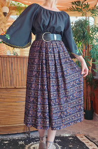 1970s Paisley Midi Skirt