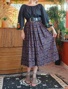 1970s Paisley Midi Skirt
