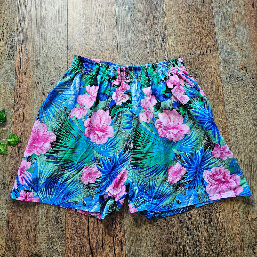 90s High Waisted Floral Shorts