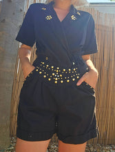Load image into Gallery viewer, 80s Denim Studded Romper