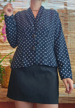 Load image into Gallery viewer, 80s Polka Dot Blouse