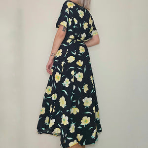 90s Floral Midi Dress