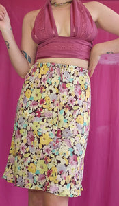 Y2K Floral Draw Skirt